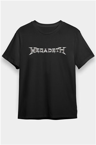 Megadeth Baskılı Unisex Siyah Tişört - Tshirt