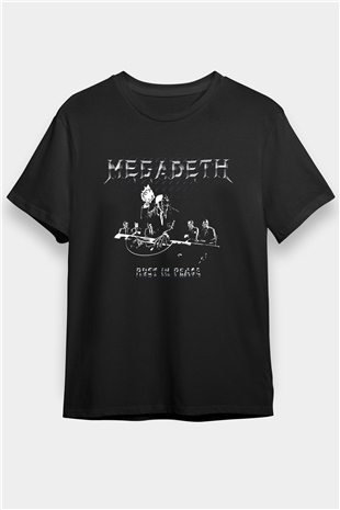 Megadeth Baskılı Unisex Siyah Tişört - Tshirt