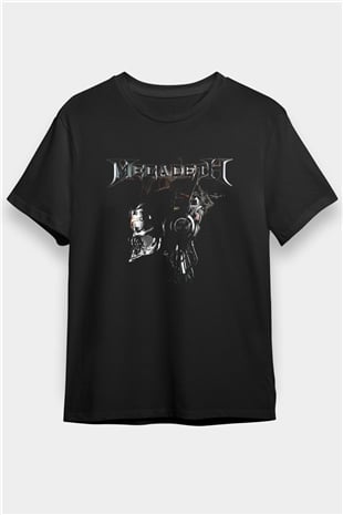 Megadeth Baskılı Unisex Siyah Tişört - Tshirt