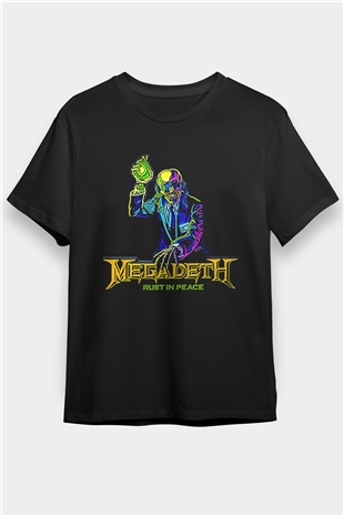Megadeth Baskılı Unisex Siyah Tişört - Tshirt