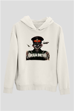 Megadeth Beyaz Unisex Kapşonlu Sweatshirt