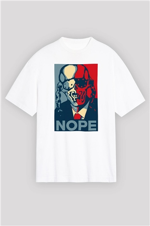Megadeth Nope Beyaz Unisex Oversize Tişört T-Shirt
