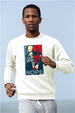 Megadeth Nope Beyaz Unisex Sweatshirt
