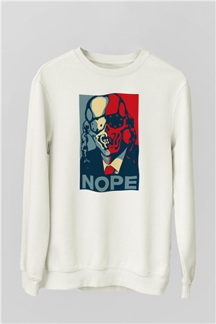 Megadeth Nope Beyaz Unisex Sweatshirt