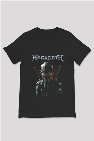 Megadeth Siyah Unisex V Yaka Tişört