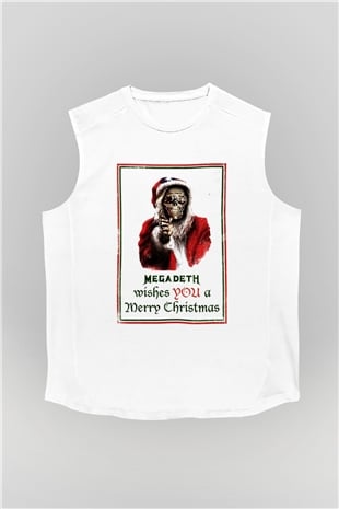 Megadeth Wishes You A Merry Christmas Beyaz Unisex Kolsuz Tişört