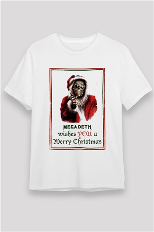 Megadeth Wishes You A Merry Christmas Beyaz Unisex Tişört T-Shirt - TişörtFabrikası