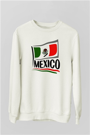 Meksika Beyaz Unisex Sweatshirt