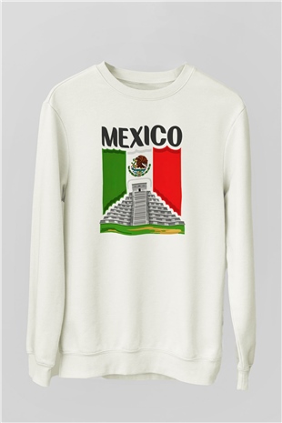 Meksika Beyaz Unisex Sweatshirt