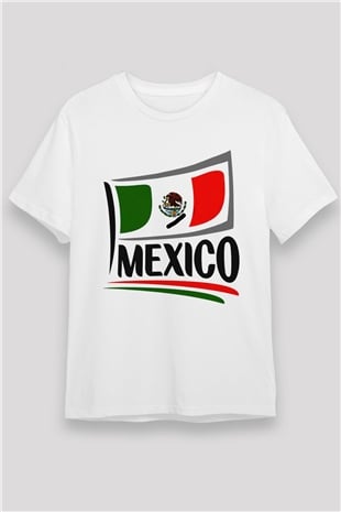 Meksika Beyaz Unisex Tişört T-Shirt - TişörtFabrikası