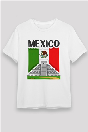 Meksika Beyaz Unisex Tişört T-Shirt - TişörtFabrikası
