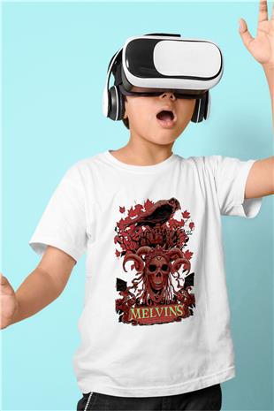 Melvins Baskılı Beyaz Unisex Beyaz Çocuk Tişört - Tshirt