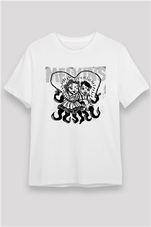 Melvins Baskılı Unisex Beyaz Tişört - Tshirt