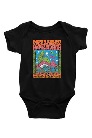 Melvins Baskılı Unisex Siyah Bebek Body - Zıbın