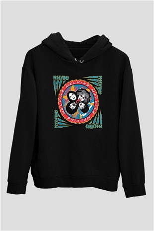 Melvins Baskılı Unisex Siyah Kapüşonlu Sweatshirt
