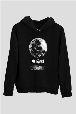 Melvins Baskılı Unisex Siyah Kapüşonlu Sweatshirt