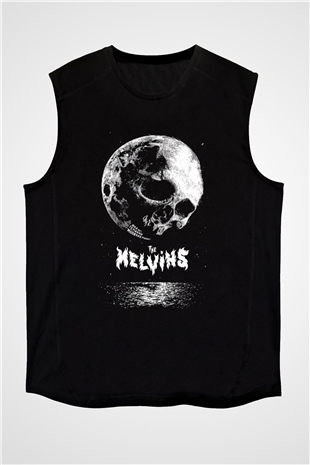 Melvins Baskılı Unisex Siyah Kolsuz Tişört - Tshirt