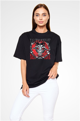 Melvins Baskılı Unisex Siyah Oversize Tişört - Tshirt