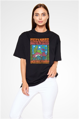 Melvins Baskılı Unisex Siyah Oversize Tişört - Tshirt