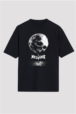 Melvins Baskılı Unisex Siyah Oversize Tişört - Tshirt