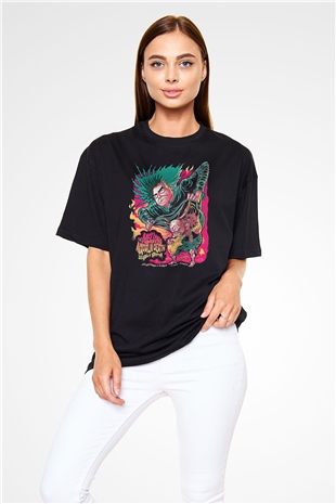 Melvins Baskılı Unisex Siyah Oversize Tişört - Tshirt