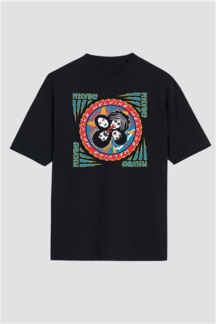 Melvins Baskılı Unisex Siyah Oversize Tişört - Tshirt