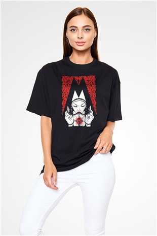 Melvins Baskılı Unisex Siyah Oversize Tişört - Tshirt