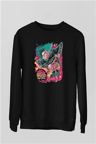 Melvins Baskılı Unisex Siyah Sweatshirt