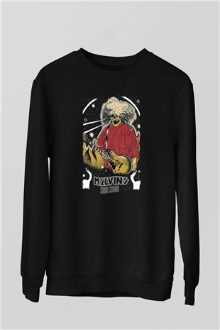 Melvins Baskılı Unisex Siyah Sweatshirt
