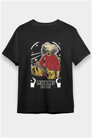 Melvins Baskılı Unisex Siyah Tişört - Tshirt