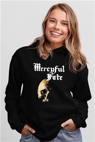 Mercyful Fate Baskılı Unisex Siyah Kapüşonlu Sweatshirt