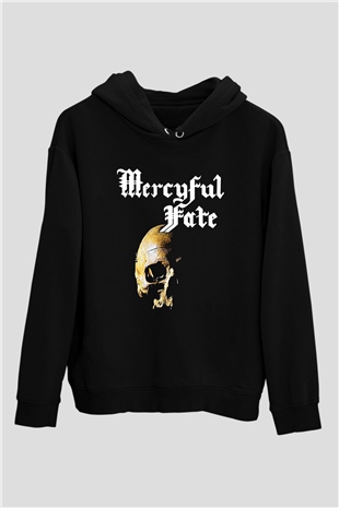 Mercyful Fate Baskılı Unisex Siyah Kapüşonlu Sweatshirt