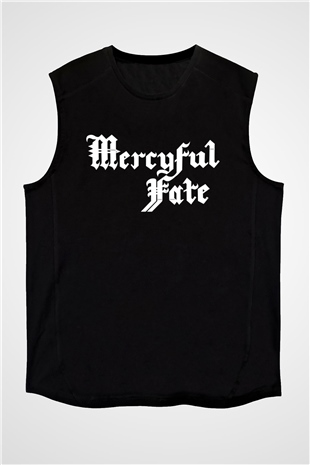 Mercyful Fate Baskılı Unisex Siyah Kolsuz Tişört - Tshirt