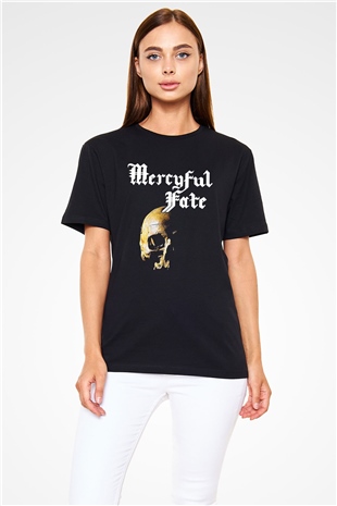Mercyful Fate Baskılı Unisex Siyah Tişört - Tshirt