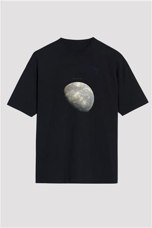 Merkür Fotoğraf Baskılı Unisex Oversize Tişört - Tshirt