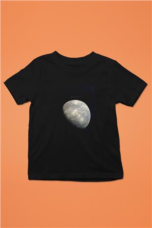 Merkür Fotoğraf Baskılı Unisex Siyah Çocuk Tişörtü - Tshirt
