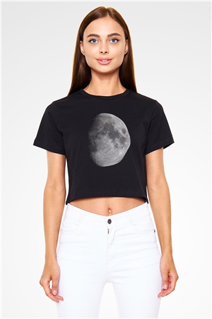 Merkür Siyah  Crop Top Tişört