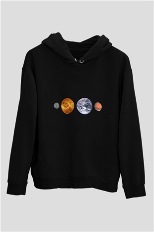 Merkür Siyah Unisex Hoodie