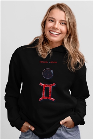 Merkür Siyah Unisex Hoodie