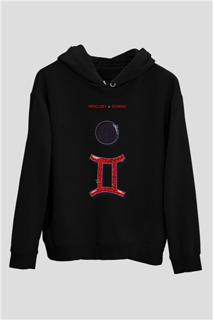 Merkür Siyah Unisex Hoodie