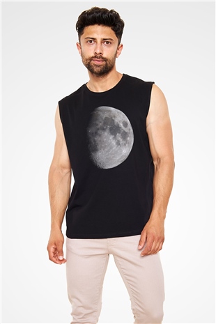 Merkür Siyah Unisex Kolsuz Tişört