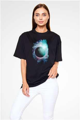 Merkür Siyah Unisex Oversize Tişört T-Shirt