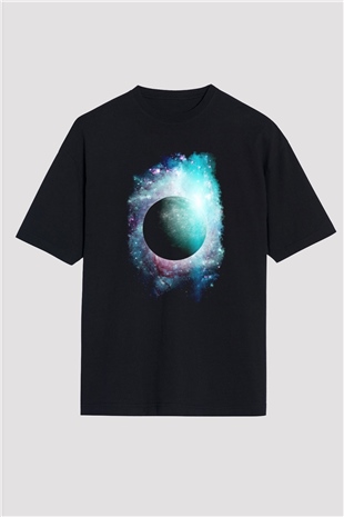 Merkür Siyah Unisex Oversize Tişört T-Shirt