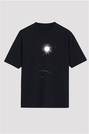 Merkür Siyah Unisex Oversize Tişört T-Shirt