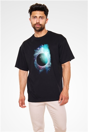 Merkür Siyah Unisex Oversize Tişört T-Shirt