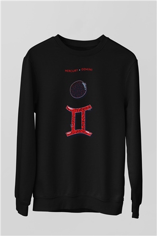 Merkür Siyah Unisex Sweatshirt
