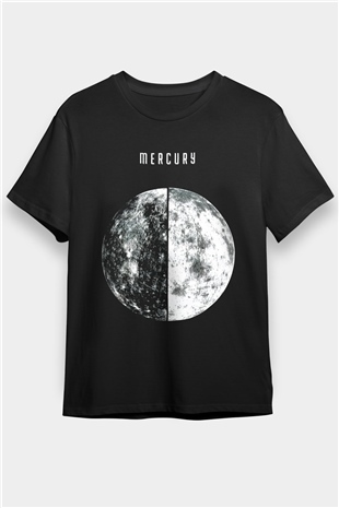 Merkür Siyah Unisex Tişört T-Shirt - TişörtFabrikası