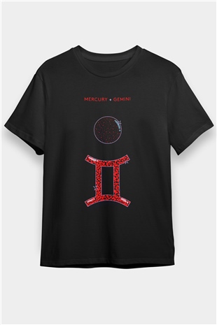 Merkür Siyah Unisex Tişört T-Shirt - TişörtFabrikası