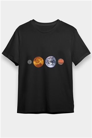 Merkür Siyah Unisex Tişört T-Shirt - TişörtFabrikası