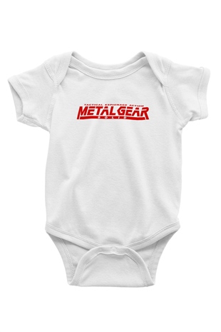 Metal Gear Solid Baskılı Beyaz Unisex Bebek Body - Zıbın